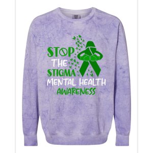 Mental Health Awareness Fight The Stigma Motivational Quote Great Gift Colorblast Crewneck Sweatshirt