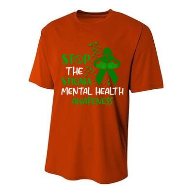 Mental Health Awareness Fight The Stigma Motivational Quote Great Gift Performance Sprint T-Shirt