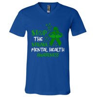 Mental Health Awareness Fight The Stigma Motivational Quote Great Gift V-Neck T-Shirt