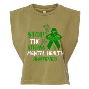 Mental Health Awareness Fight The Stigma Motivational Quote Great Gift Garment-Dyed Women's Muscle Tee