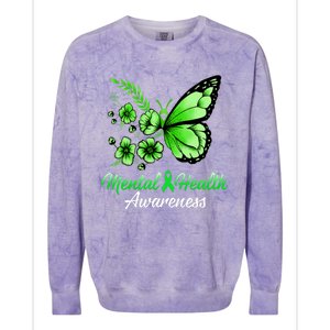 Mental Health Awareness Butterfly Colorblast Crewneck Sweatshirt