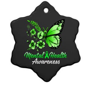 Mental Health Awareness Butterfly Ceramic Star Ornament