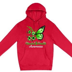 Mental Health Awareness Butterfly Premium Pullover Hoodie