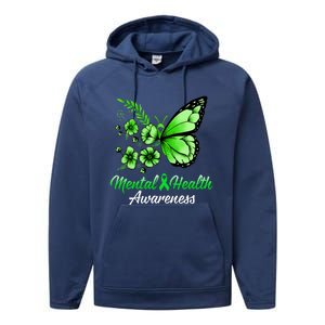 Mental Health Awareness Butterfly Performance Fleece Hoodie