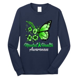 Mental Health Awareness Butterfly Long Sleeve Shirt