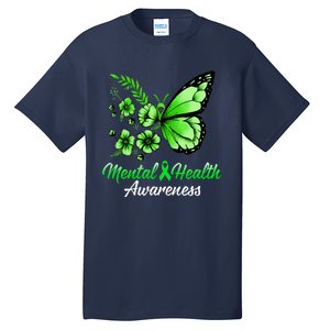 Mental Health Awareness Butterfly Tall T-Shirt