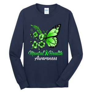 Mental Health Awareness Butterfly Tall Long Sleeve T-Shirt