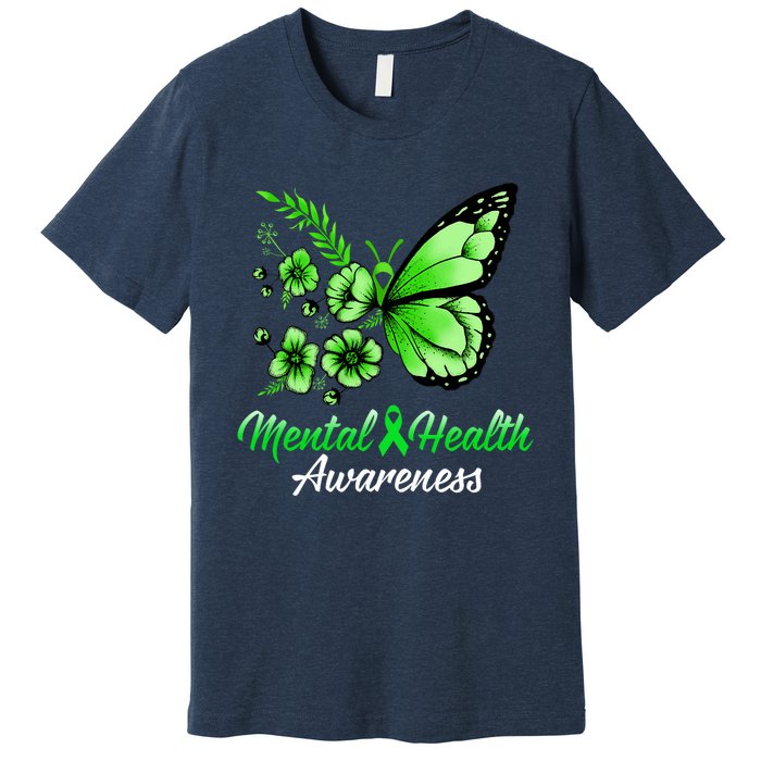 Mental Health Awareness Butterfly Premium T-Shirt