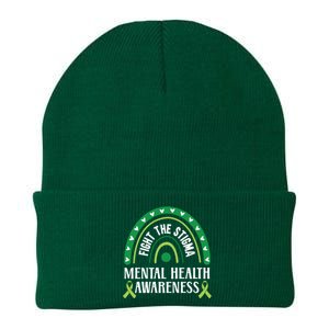 Mental Health Awareness Fight The Stigma Supporter Gift Knit Cap Winter Beanie