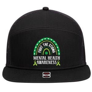 Mental Health Awareness Fight The Stigma Supporter Gift 7 Panel Mesh Trucker Snapback Hat