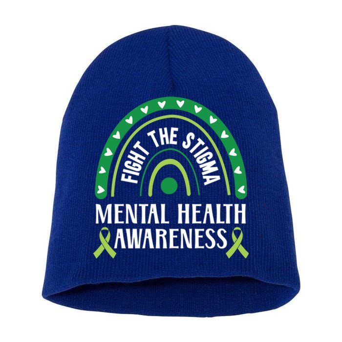 Mental Health Awareness Fight The Stigma Supporter Gift Short Acrylic Beanie