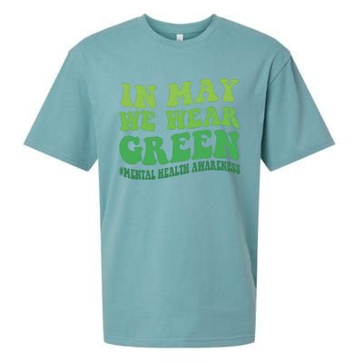 Mental Health Awareness In May We Wear Green Sueded Cloud Jersey T-Shirt