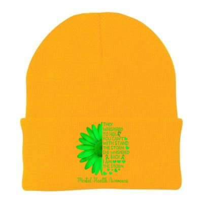 Mental Health Awareness Matters Sunflower I Am The Storm Knit Cap Winter Beanie