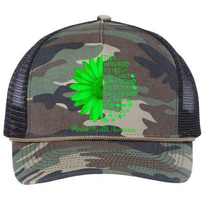 Mental Health Awareness Matters Sunflower I Am The Storm Retro Rope Trucker Hat Cap