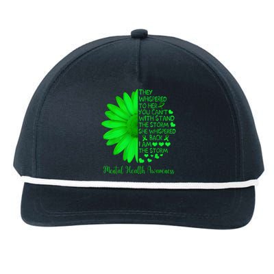 Mental Health Awareness Matters Sunflower I Am The Storm Snapback Five-Panel Rope Hat