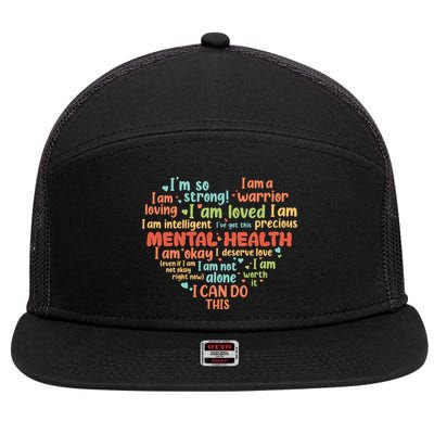 Mental Health Awareness Depression 7 Panel Mesh Trucker Snapback Hat
