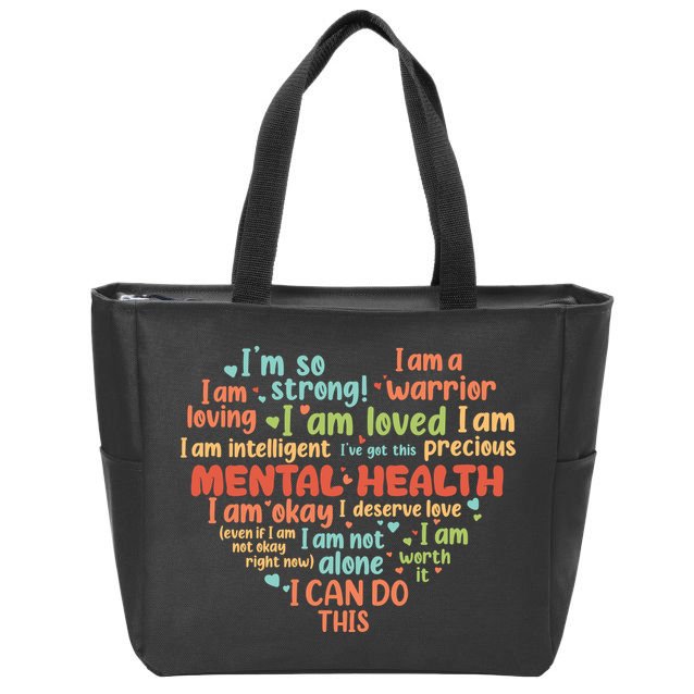 Mental Health Awareness Depression Zip Tote Bag