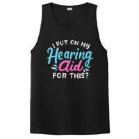 My Hearing Aid Deaf Pride Humor Funny Hard Of Hearing Deaf PosiCharge Competitor Tank