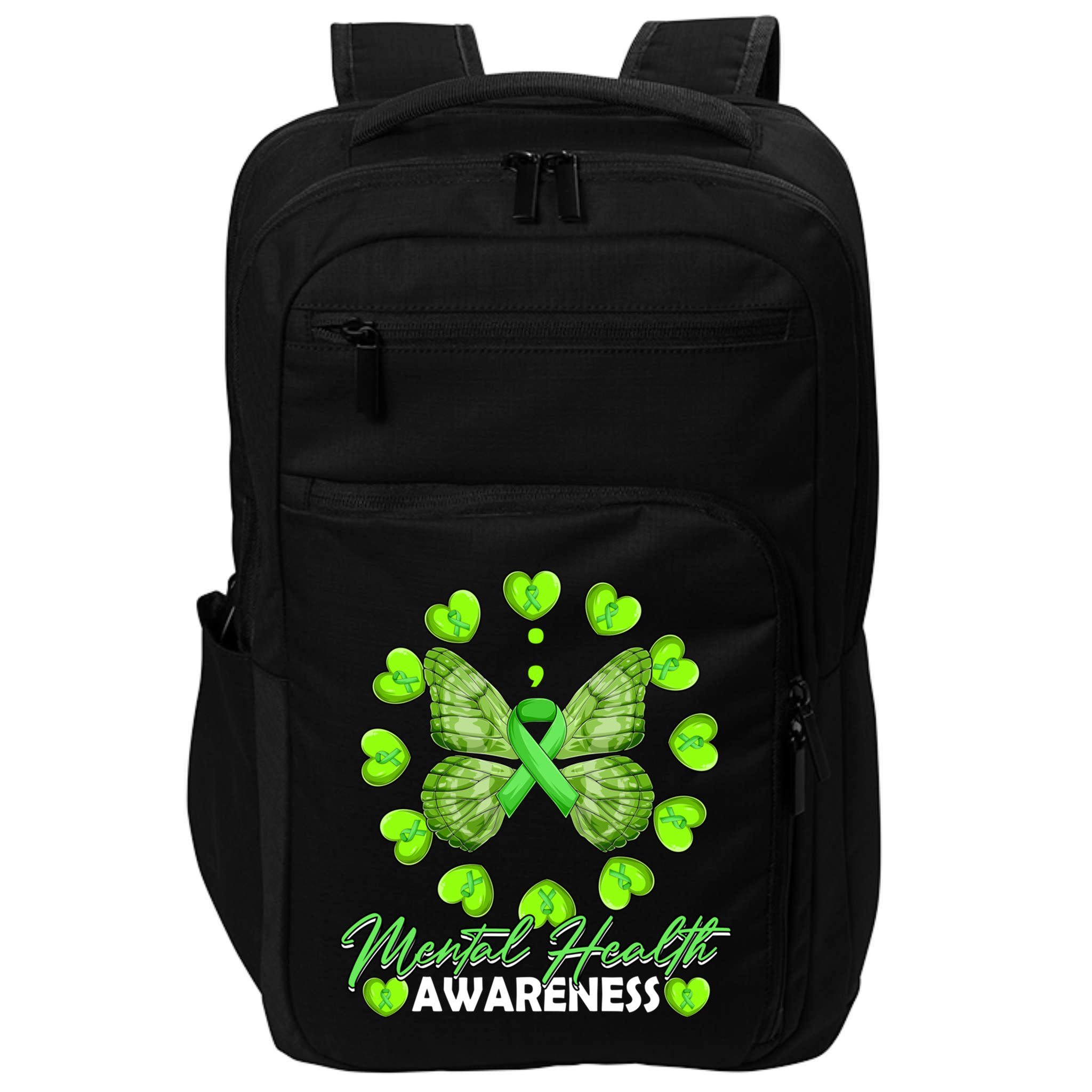 Mental Health Awareness Month Heart Love Butterfly Gift Impact Tech Backpack