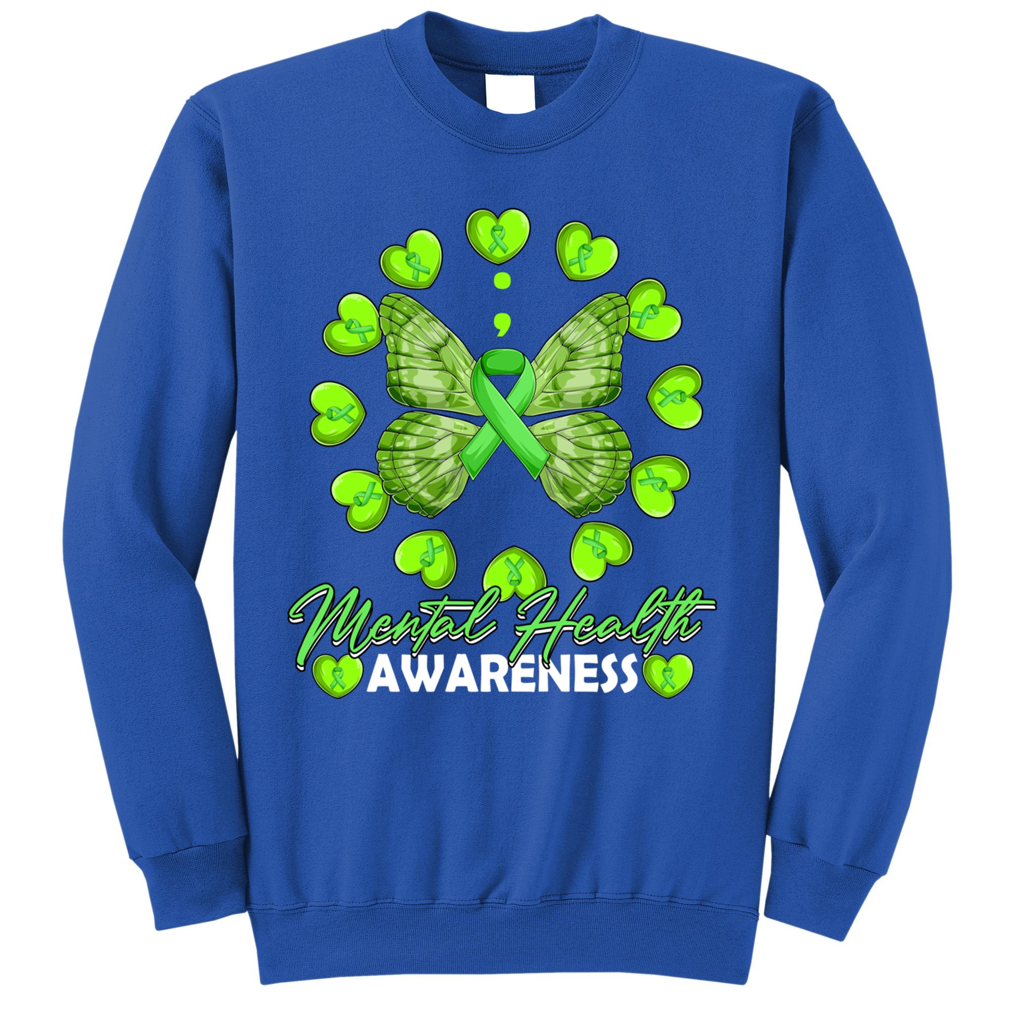 Mental Health Awareness Month Heart Love Butterfly Gift Sweatshirt