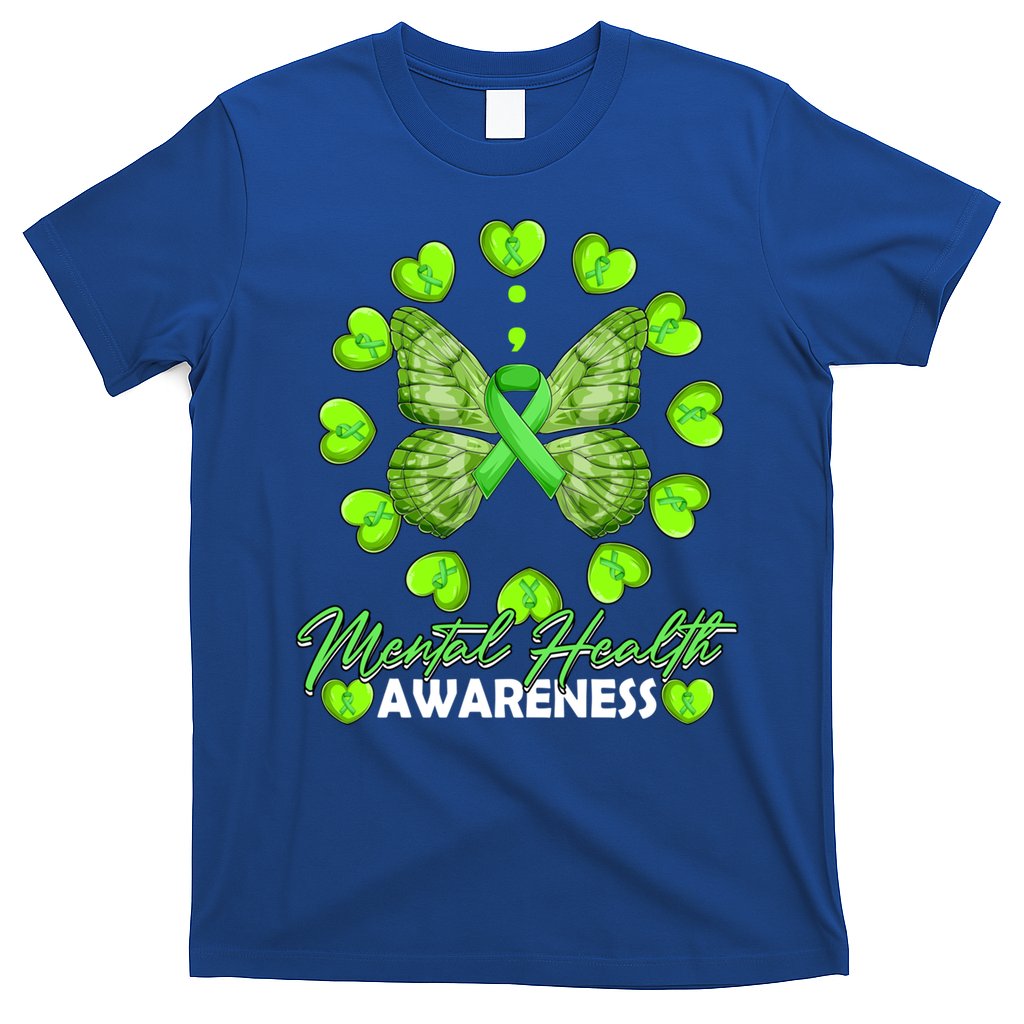 Mental Health Awareness Month Heart Love Butterfly Gift T-Shirt