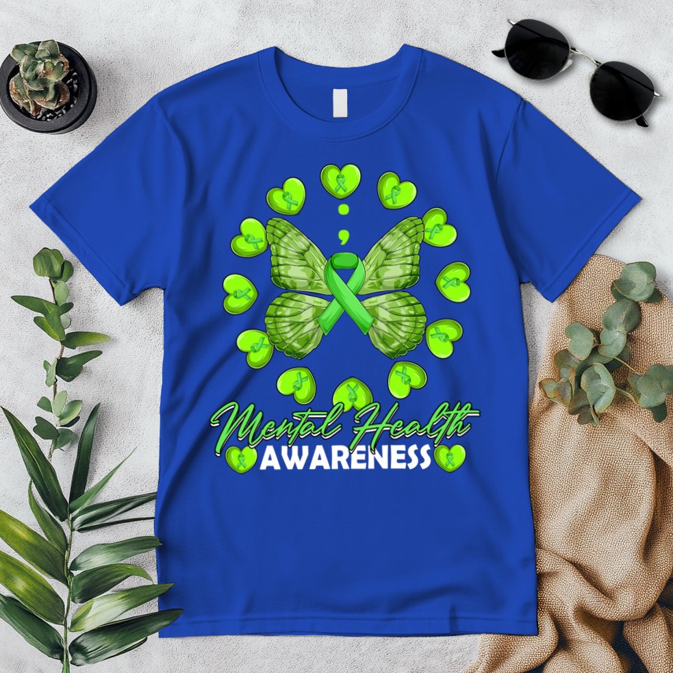 Mental Health Awareness Month Heart Love Butterfly Gift Premium T-Shirt