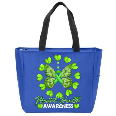 Mental Health Awareness Month Heart Love Butterfly Gift Zip Tote Bag