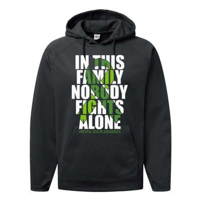 Mental Health Awareness Ribbon Family You Matter Kindness Performance Fleece Hoodie