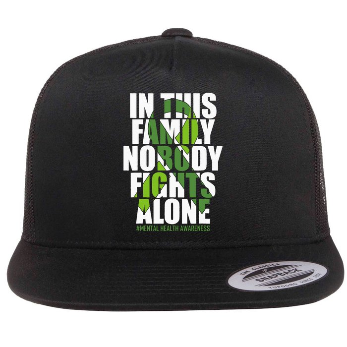 Mental Health Awareness Ribbon Family You Matter Kindness Flat Bill Trucker Hat