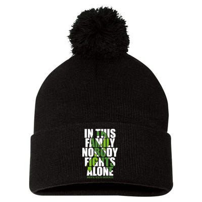 Mental Health Awareness Ribbon Family You Matter Kindness Pom Pom 12in Knit Beanie