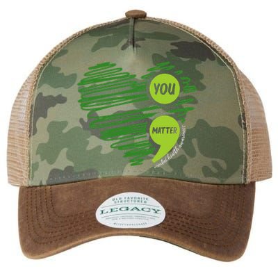 Mental Health Awareness Heart Wear Green For Mental Health Legacy Tie Dye Trucker Hat