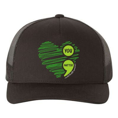 Mental Health Awareness Heart Wear Green For Mental Health Yupoong Adult 5-Panel Trucker Hat