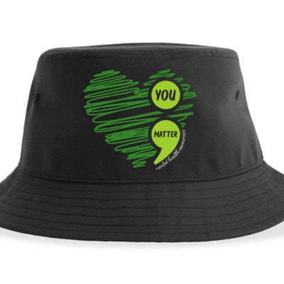 Mental Health Awareness Heart Wear Green For Mental Health Sustainable Bucket Hat