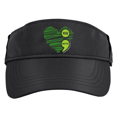 Mental Health Awareness Heart Wear Green For Mental Health Adult Drive Performance Visor