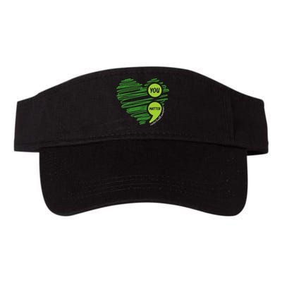 Mental Health Awareness Heart Wear Green For Mental Health Valucap Bio-Washed Visor