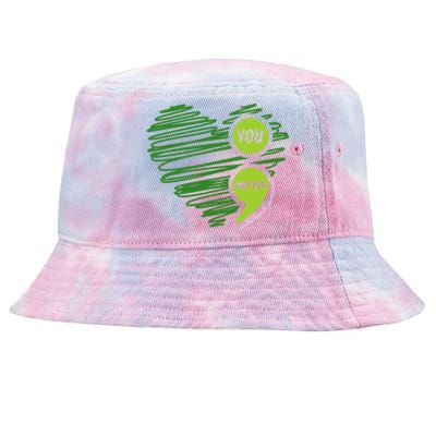 Mental Health Awareness Heart Wear Green For Mental Health Tie-Dyed Bucket Hat