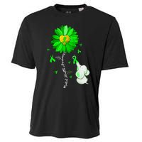 Mental Health Awareness Sunflower Green Ribbon Elephant Cooling Performance Crew T-Shirt