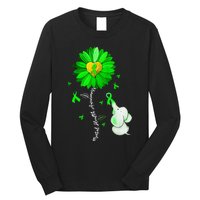 Mental Health Awareness Sunflower Green Ribbon Elephant Long Sleeve Shirt