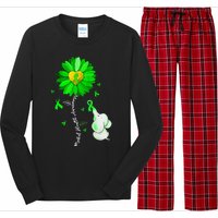 Mental Health Awareness Sunflower Green Ribbon Elephant Long Sleeve Pajama Set