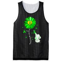 Mental Health Awareness Sunflower Green Ribbon Elephant Mesh Reversible Basketball Jersey Tank