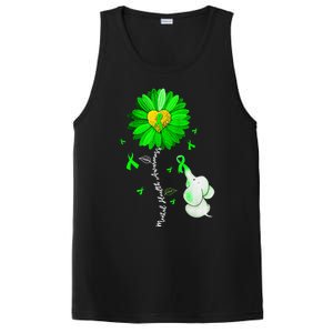 Mental Health Awareness Sunflower Green Ribbon Elephant PosiCharge Competitor Tank