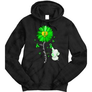 Mental Health Awareness Sunflower Green Ribbon Elephant Tie Dye Hoodie