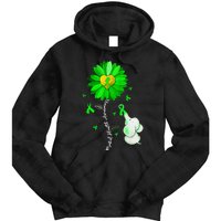 Mental Health Awareness Sunflower Green Ribbon Elephant Tie Dye Hoodie