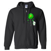 Mental Health Awareness Sunflower Green Ribbon Elephant Full Zip Hoodie