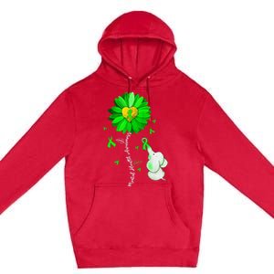 Mental Health Awareness Sunflower Green Ribbon Elephant Premium Pullover Hoodie