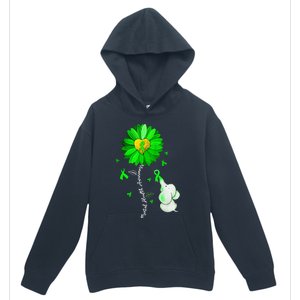 Mental Health Awareness Sunflower Green Ribbon Elephant Urban Pullover Hoodie