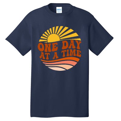 Mental Health Awareness One Day At A Time Retro Sunshine Tall T-Shirt