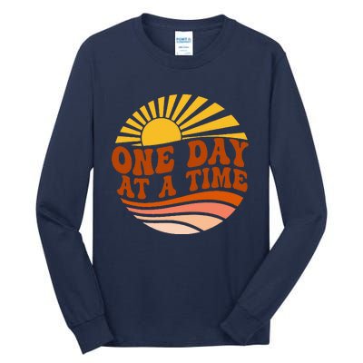 Mental Health Awareness One Day At A Time Retro Sunshine Tall Long Sleeve T-Shirt