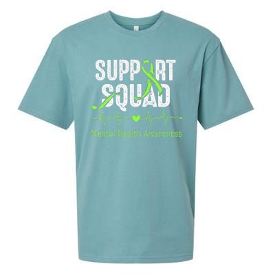 Mental Health Awareness Support Squad Green Ribbon Sueded Cloud Jersey T-Shirt