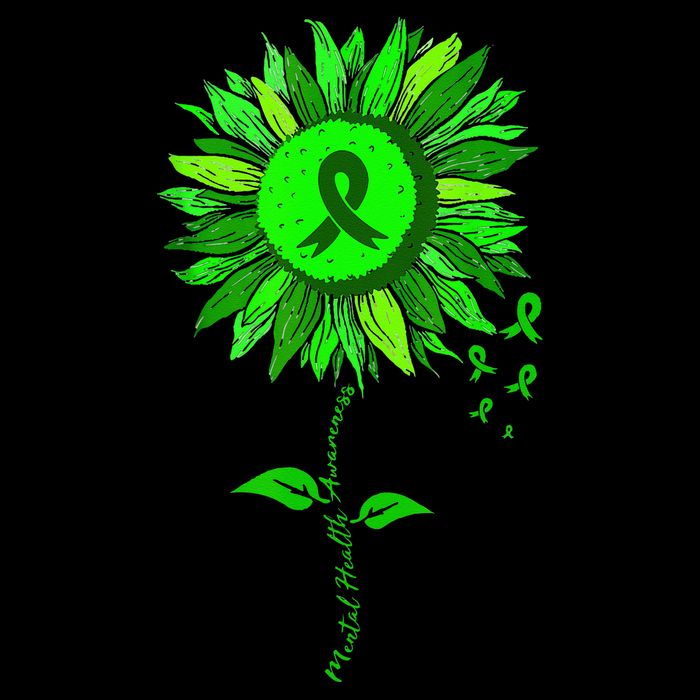 Mental Health Awareness Sunflower Green Ribbon Stigma Backpack